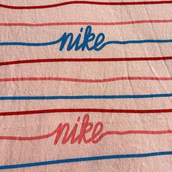 Nike Spellout pink red blue striped short sleeve crewneck baby tee shirt small - Picture 5 of 6
